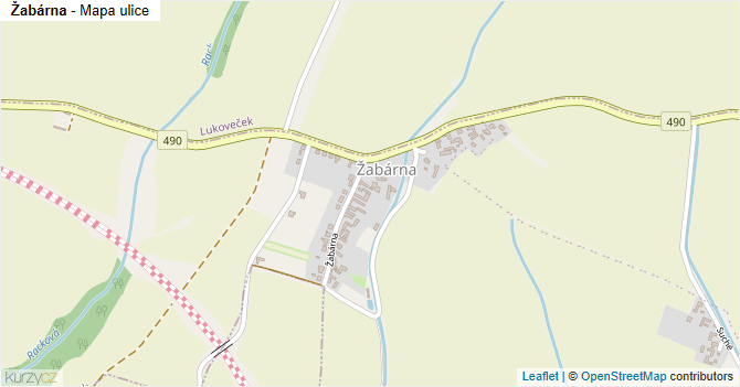 Žabárna - mapa ulice