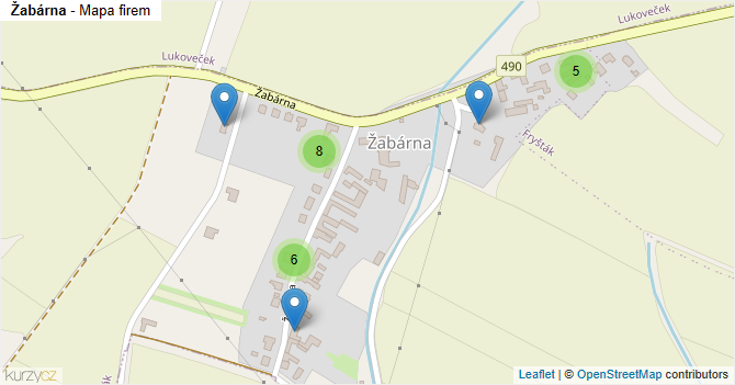 Žabárna - mapa firem