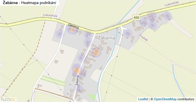 Žabárna - mapa podnikání