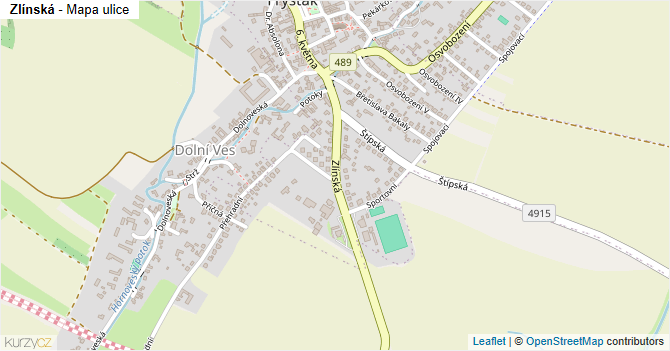 Zlínská - mapa ulice