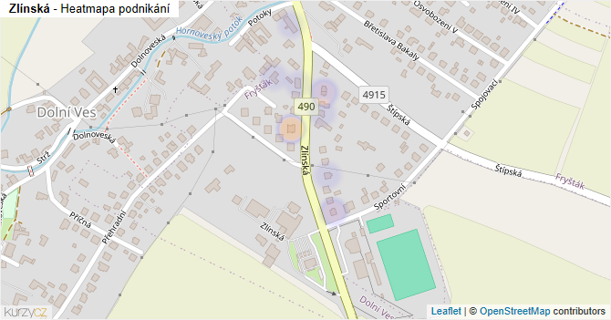 Zlínská - mapa podnikání