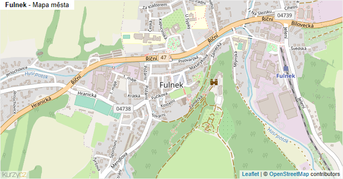 Fulnek - mapa města