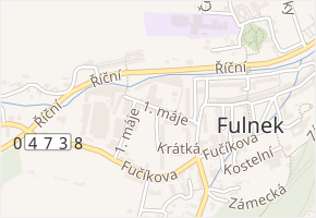 1. máje v obci Fulnek - mapa ulice