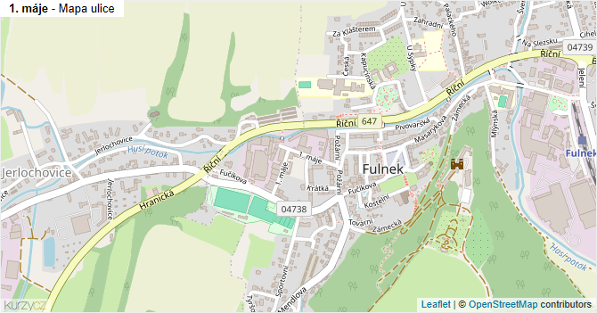 1. máje - mapa ulice
