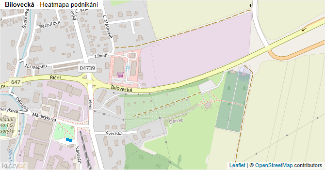 Bílovecká - mapa podnikání