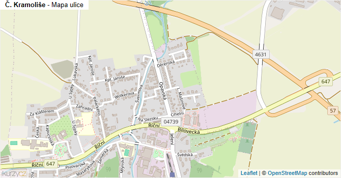 Č. Kramoliše - mapa ulice