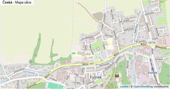 Česká - mapa ulice