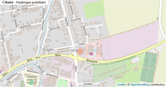 Cihelní - mapa podnikání