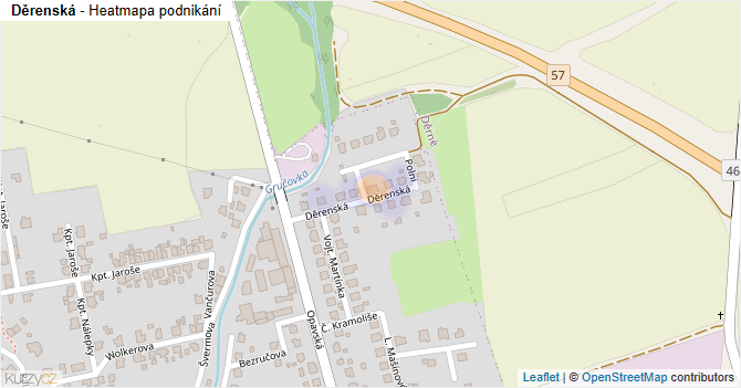 Děrenská - mapa podnikání