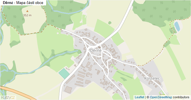 Děrné - mapa části obce