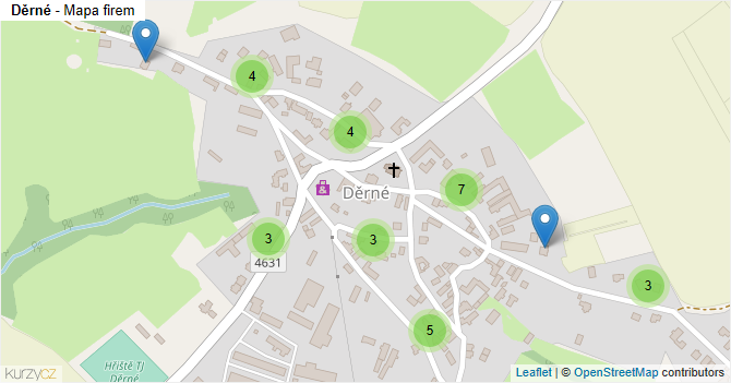 Děrné - mapa firem