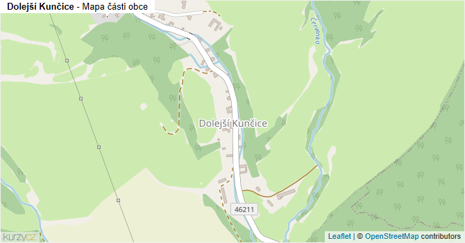 Dolejší Kunčice - mapa části obce