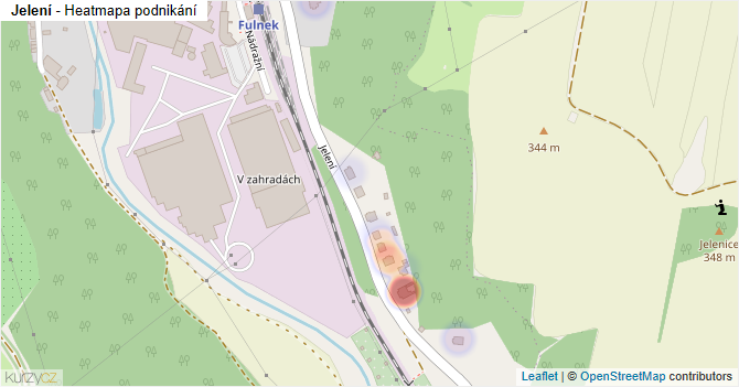 Jelení - mapa podnikání