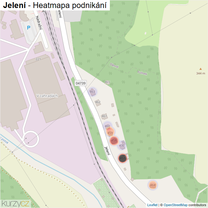 Mapa Jelení - Firmy v ulici.
