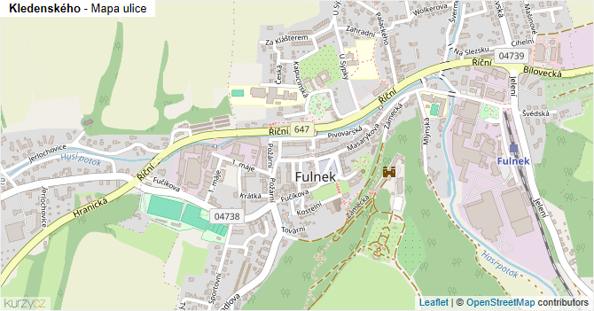 Kledenského - mapa ulice