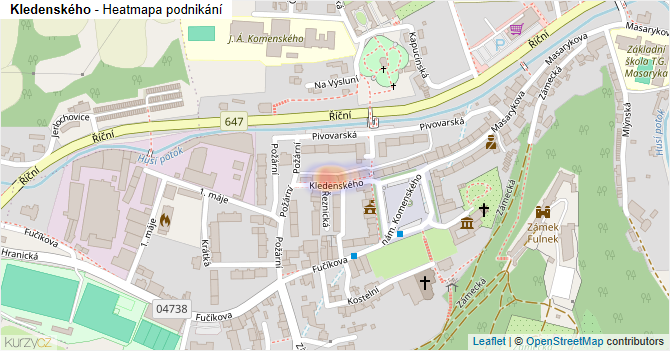 Kledenského - mapa podnikání
