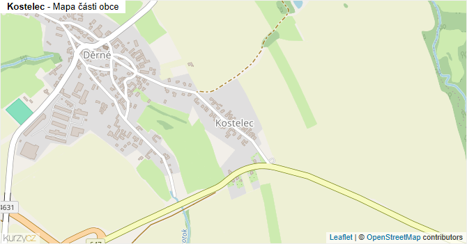 Kostelec - mapa části obce