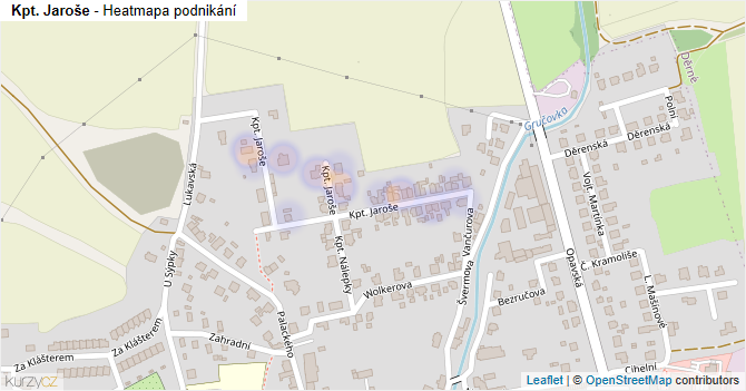 Kpt. Jaroše - mapa podnikání