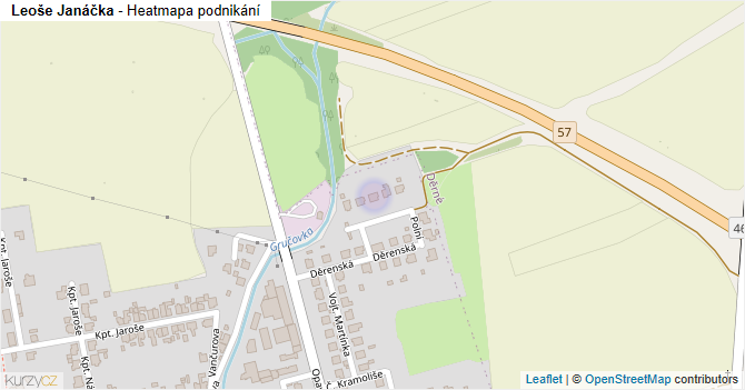 Leoše Janáčka - mapa podnikání