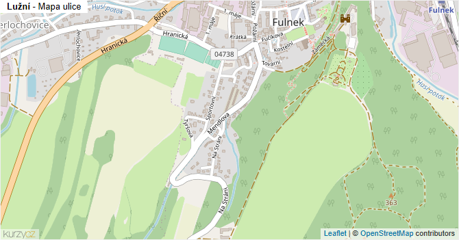Lužní - mapa ulice
