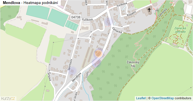 Mendlova - mapa podnikání
