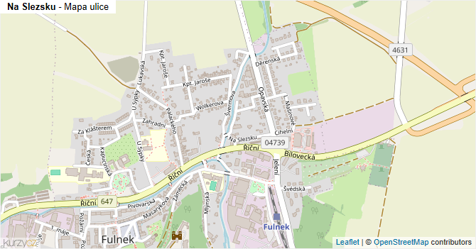 Na Slezsku - mapa ulice
