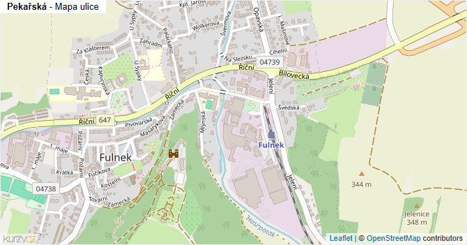 Pekařská - mapa ulice