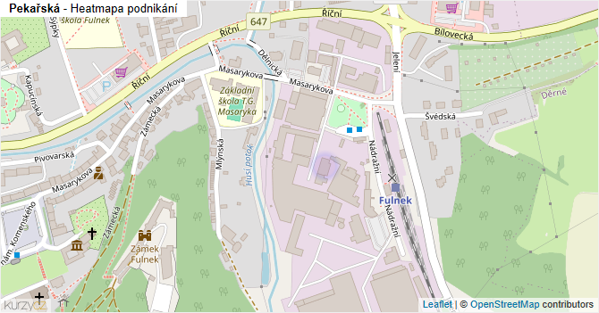 Pekařská - mapa podnikání