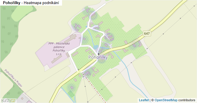 Pohořílky - mapa podnikání