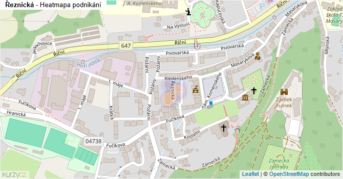 Řeznická - mapa podnikání