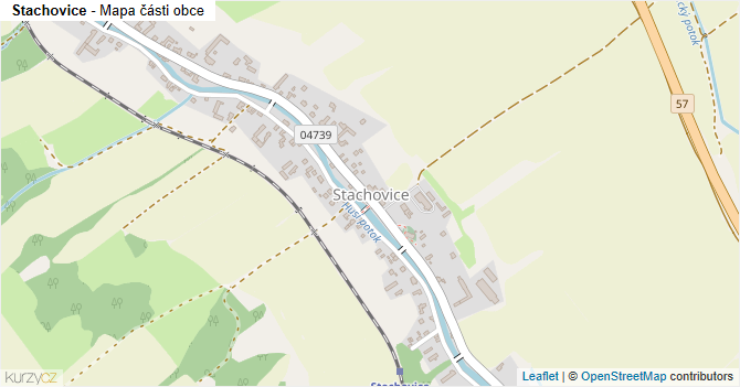 Stachovice - mapa části obce