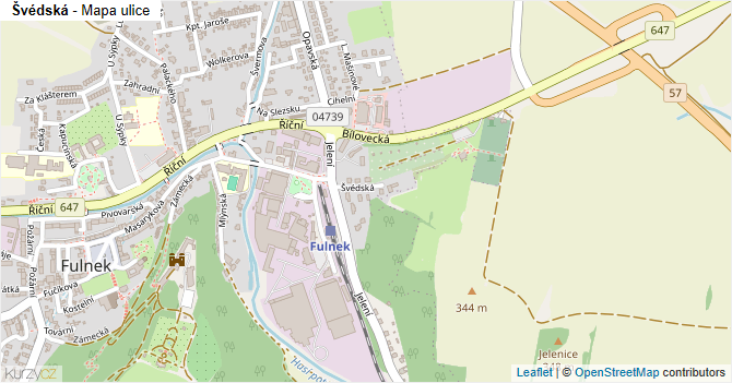 Švédská - mapa ulice