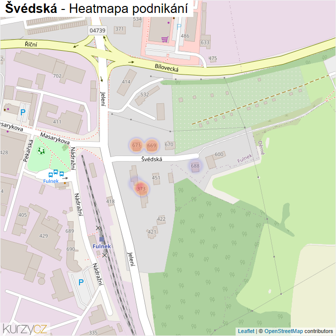 Mapa Švédská - Firmy v ulici.