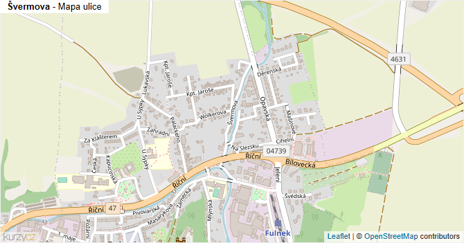 Švermova - mapa ulice