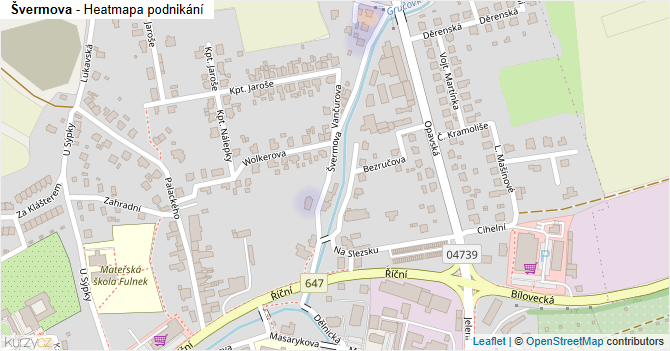 Švermova - mapa podnikání