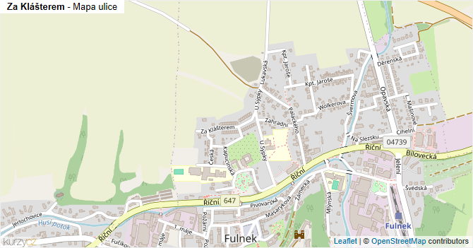 Za Klášterem - mapa ulice