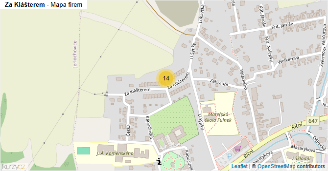 Za Klášterem - mapa firem