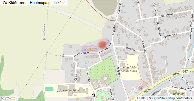 Za Klášterem - mapa podnikání
