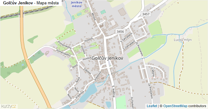 Golčův Jeníkov - mapa města
