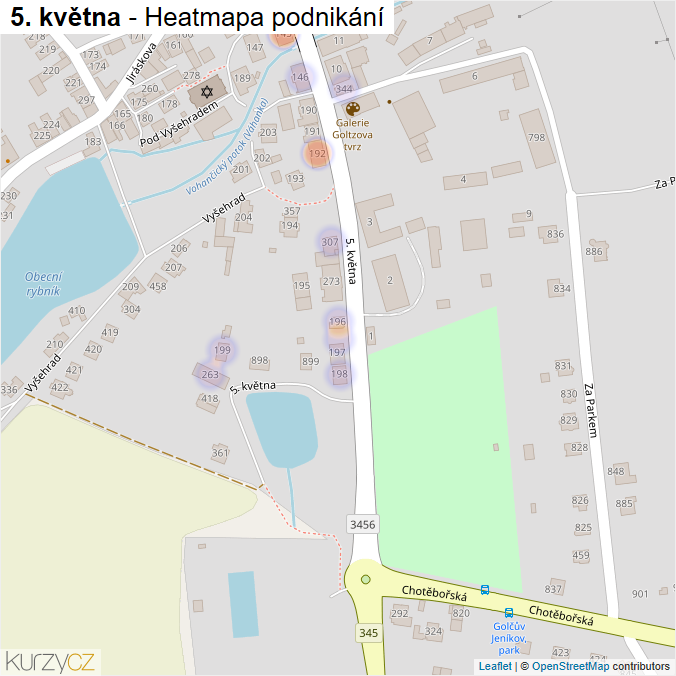 Mapa 5. května - Firmy v ulici.