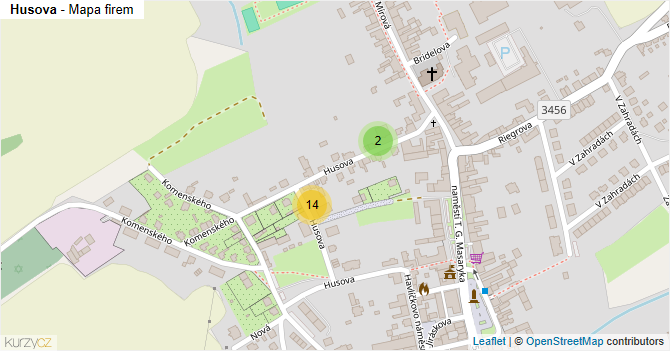 Husova - mapa firem