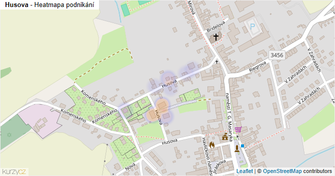 Husova - mapa podnikání