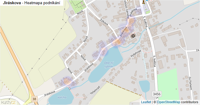 Jiráskova - mapa podnikání