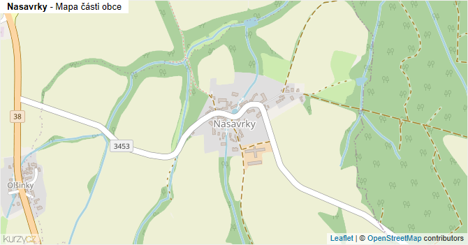 Nasavrky - mapa části obce