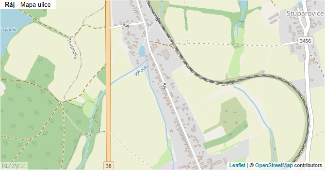 Ráj - mapa ulice