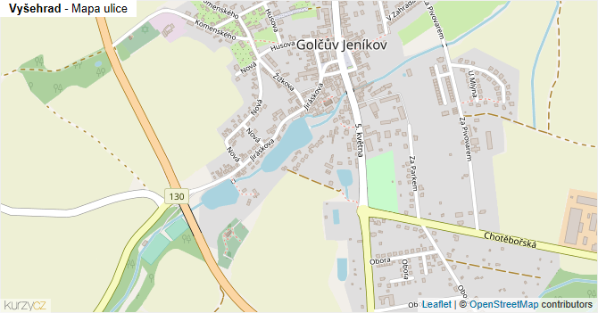 Vyšehrad - mapa ulice