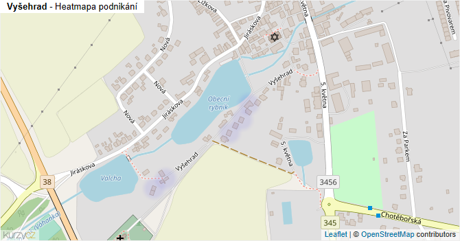 Vyšehrad - mapa podnikání