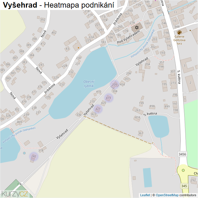 Mapa Vyšehrad - Firmy v ulici.
