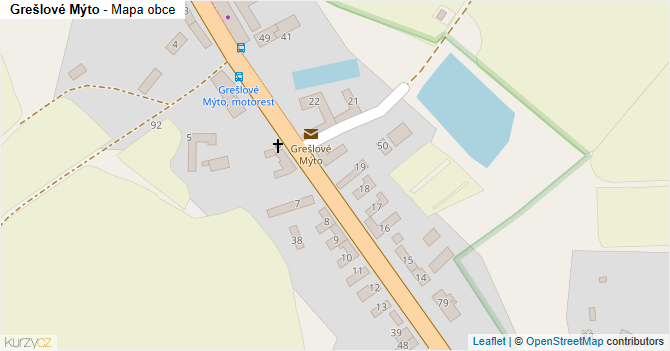 Grešlové Mýto - mapa obce