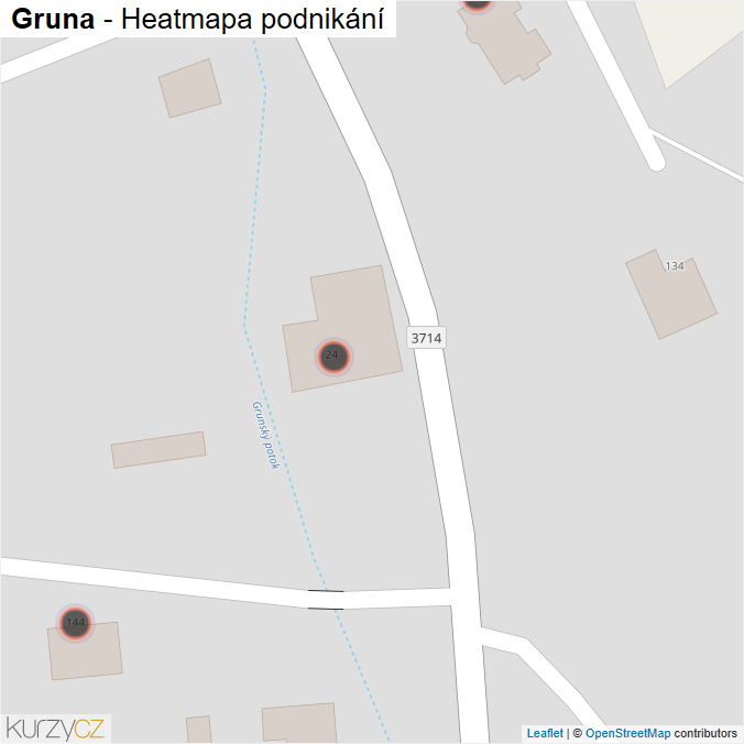 Mapa Gruna - Firmy v obci.
